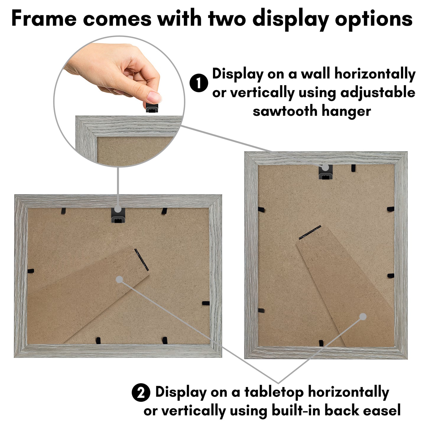 Picture Frame With Oval Mat - Engineered Wood Photo Frame with Shatter-Resistant Glass Cover