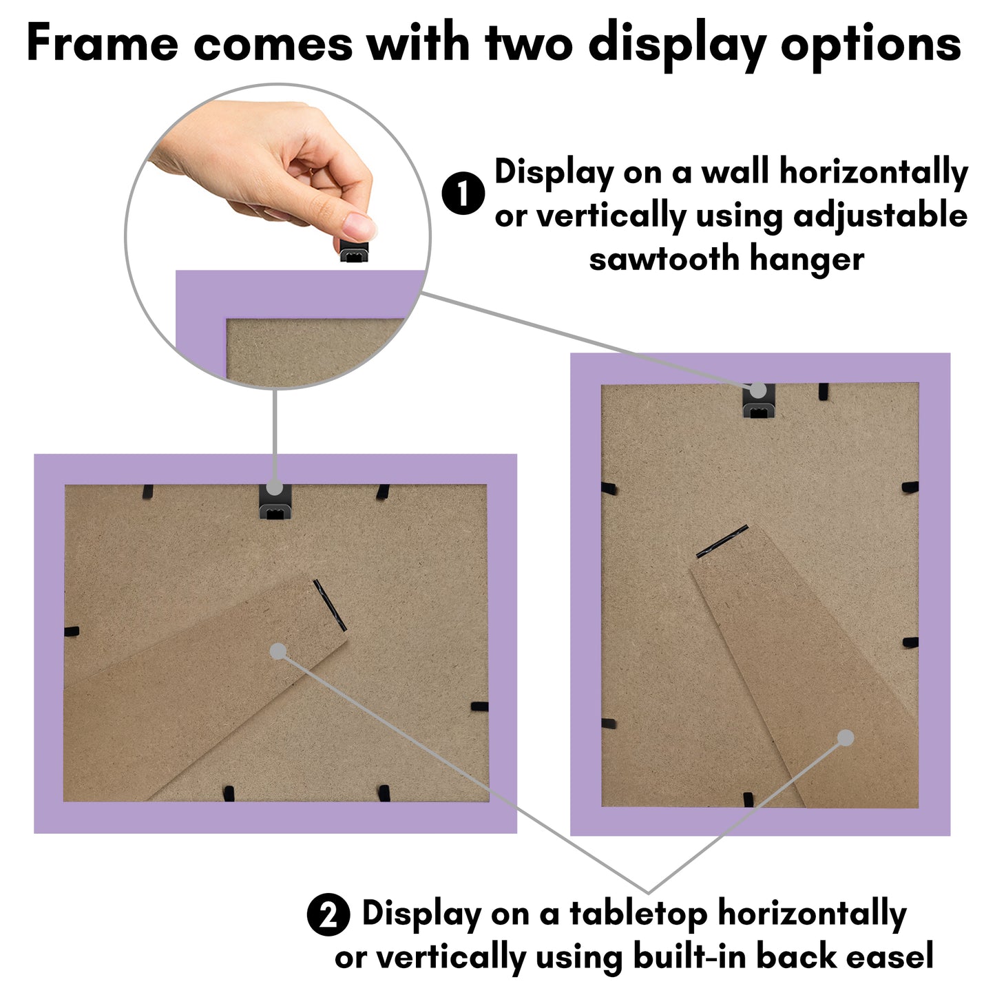 Picture Frame With Wavy Mat - Engineered Wood Photo Frame with Shatter-Resistant Glass Cover