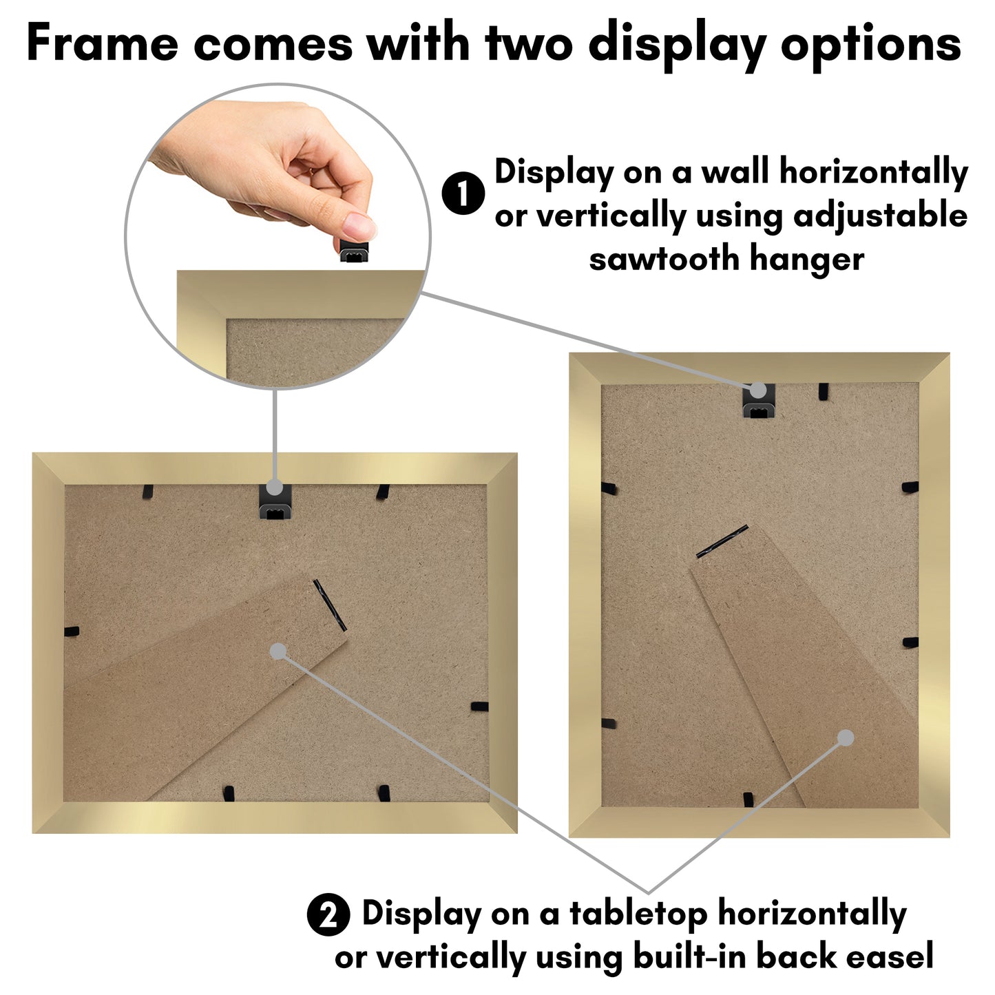 Picture Frame With Oval Mat - Engineered Wood Photo Frame with Shatter-Resistant Glass Cover