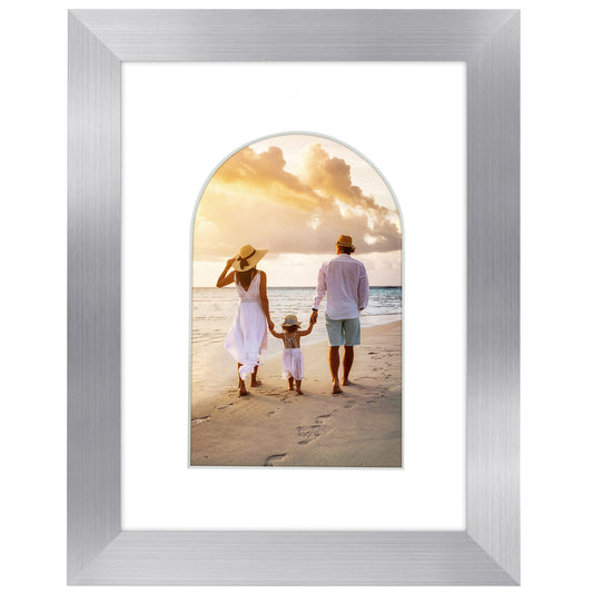 Picture Frame With Arch Mat - Engineered Wood Photo Frame with Shatter-Resistant Glass Cover