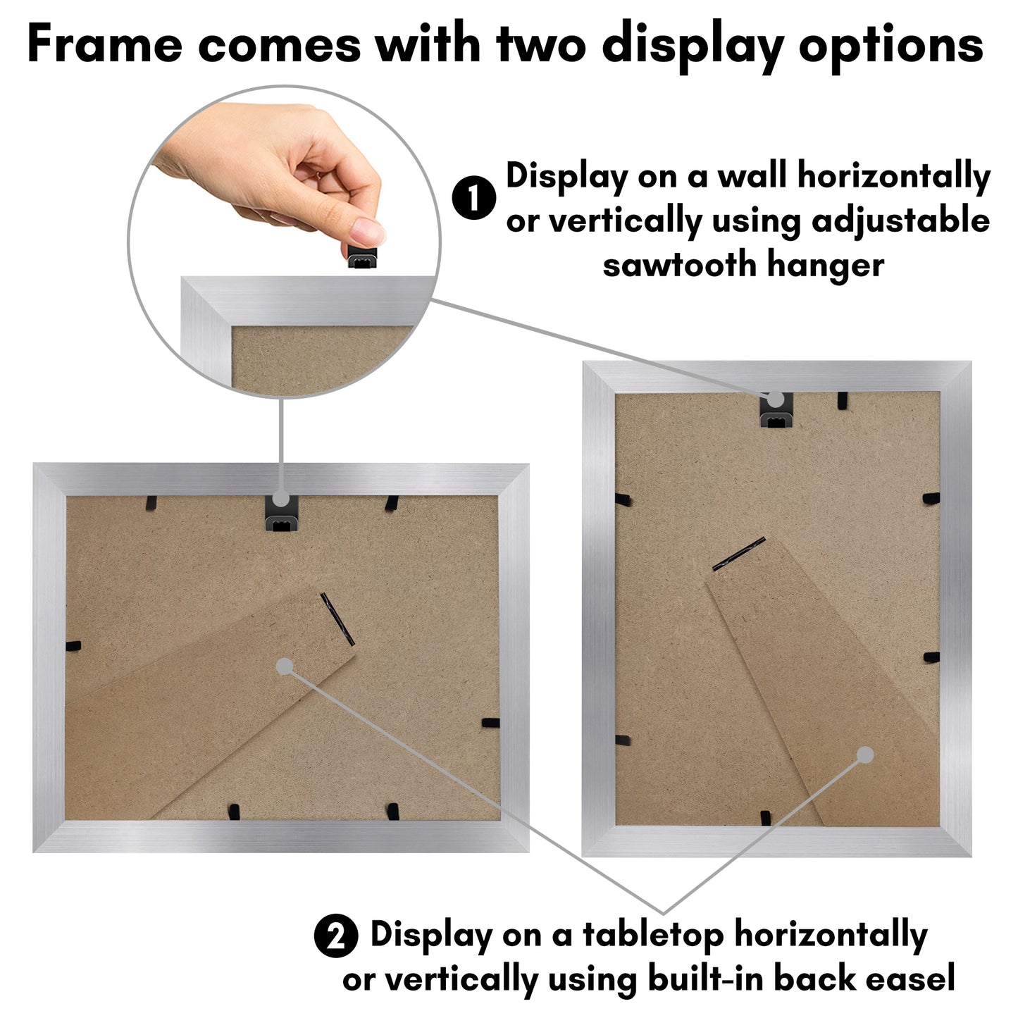 Picture Frame With Oval Mat - Engineered Wood Photo Frame with Shatter-Resistant Glass Cover