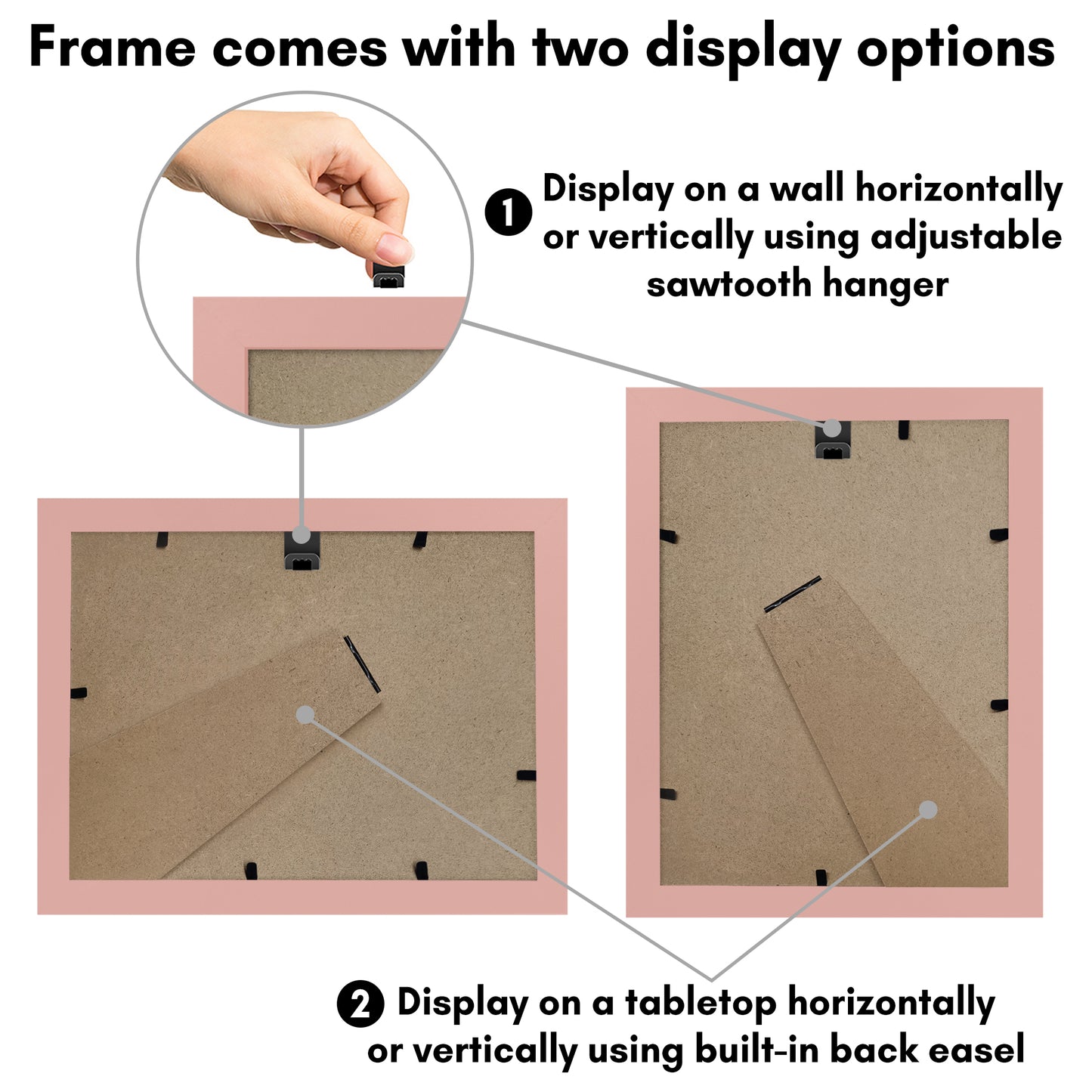 Picture Frame With Wavy Mat - Engineered Wood Photo Frame with Shatter-Resistant Glass Cover