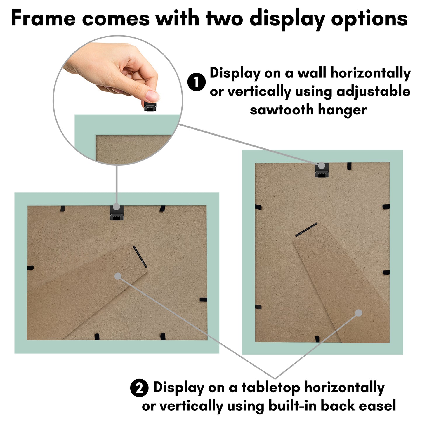 Picture Frame With Wavy Mat - Engineered Wood Photo Frame with Shatter-Resistant Glass Cover