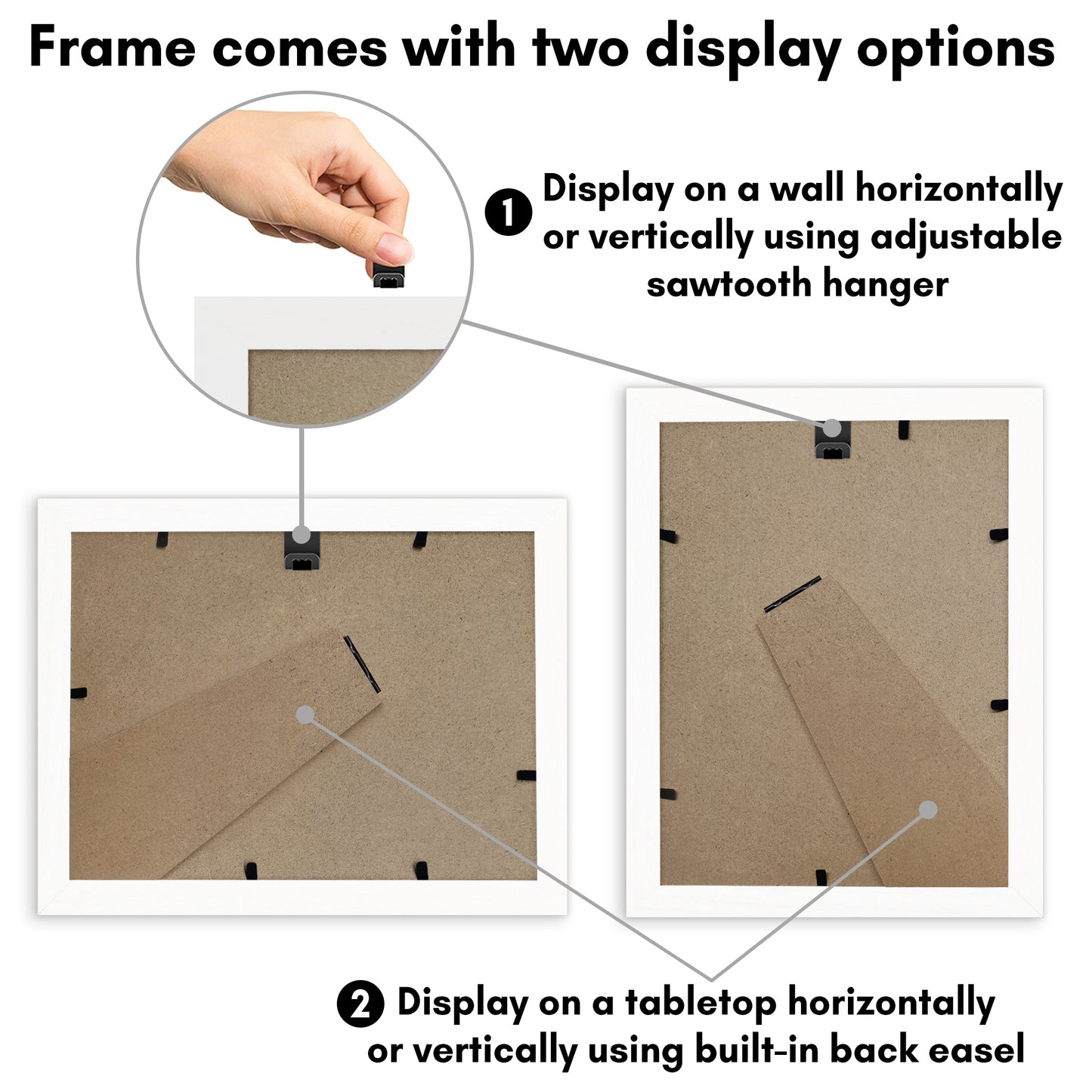 Picture Frame With Oval Mat - Engineered Wood Photo Frame with Shatter-Resistant Glass Cover