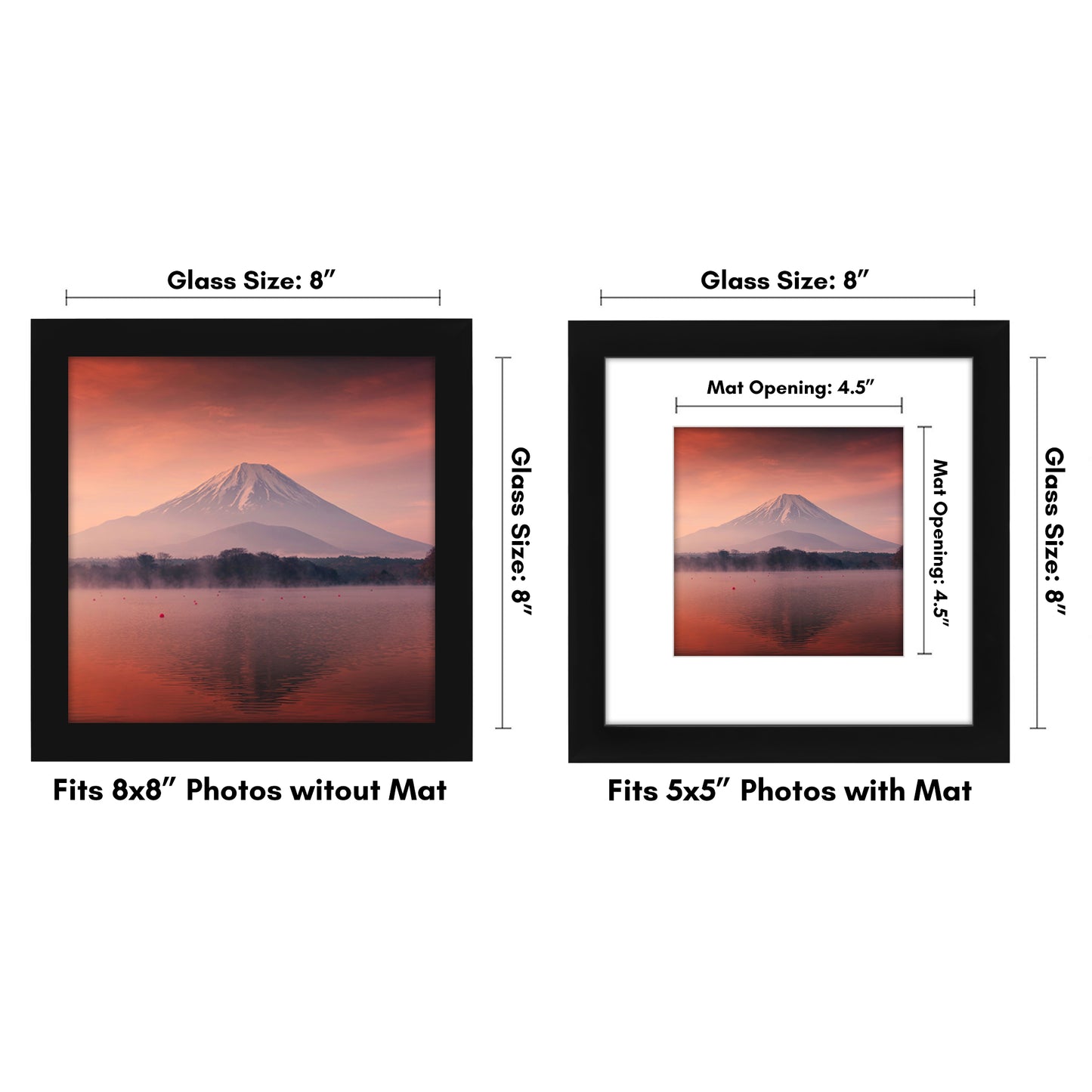 Picture Frame with Mat | Engineered Wood Photo Frame