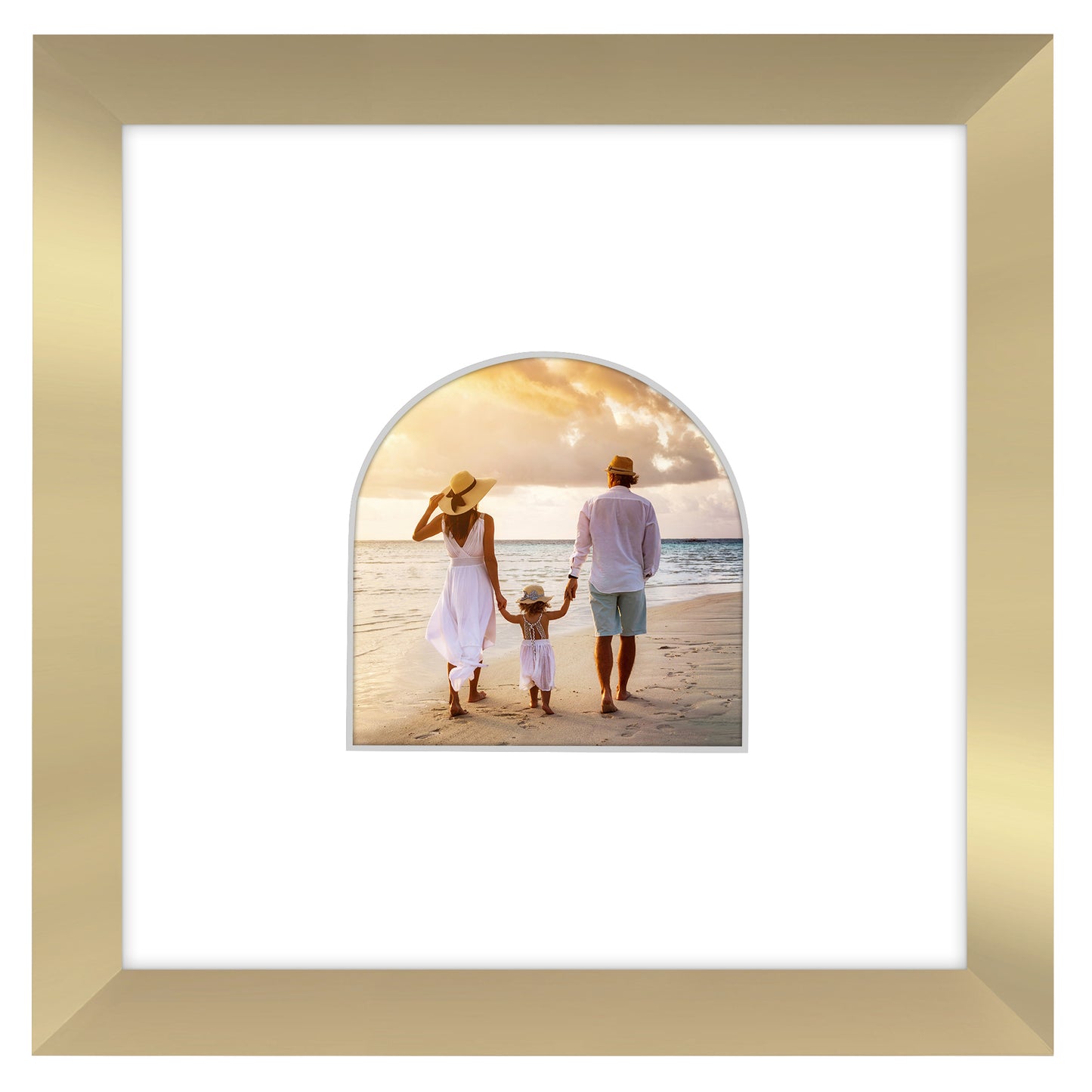 Picture Frame With Arch Mat - Engineered Wood Photo Frame with Shatter-Resistant Glass Cover