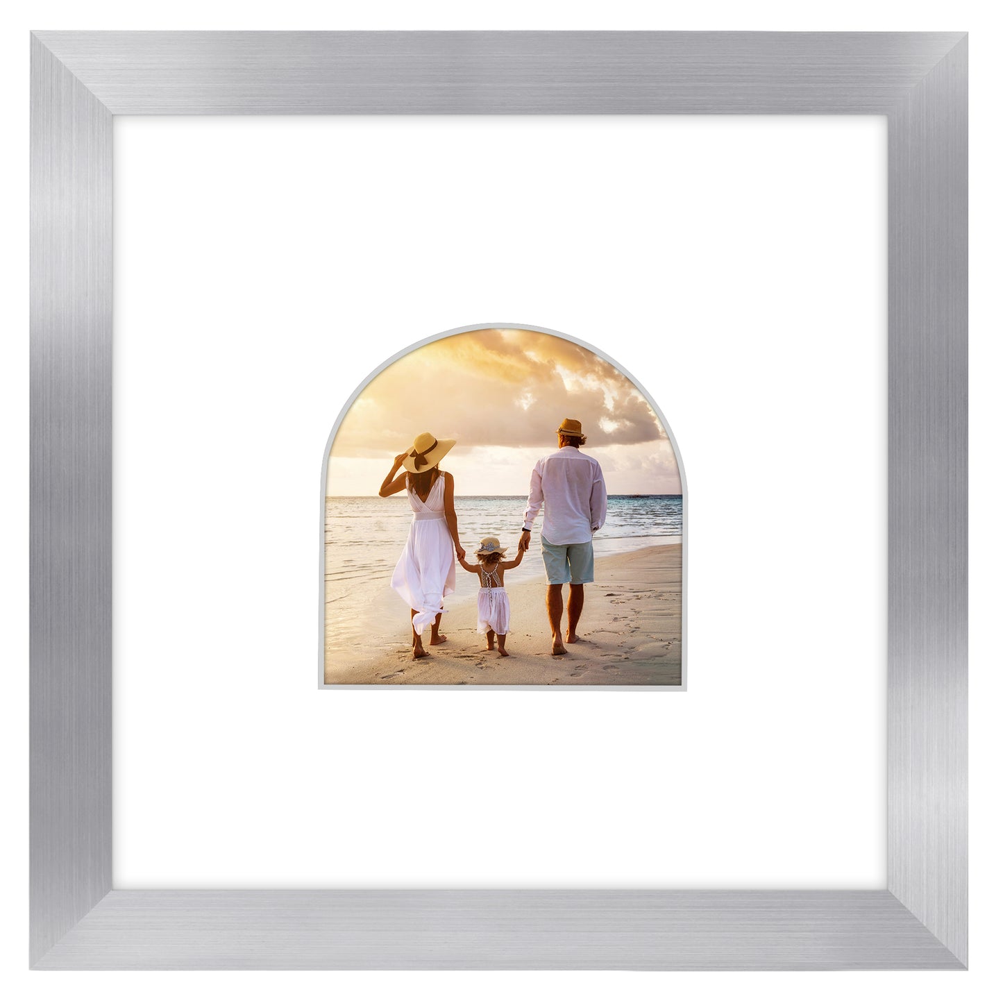 Picture Frame With Arch Mat - Engineered Wood Photo Frame with Shatter-Resistant Glass Cover