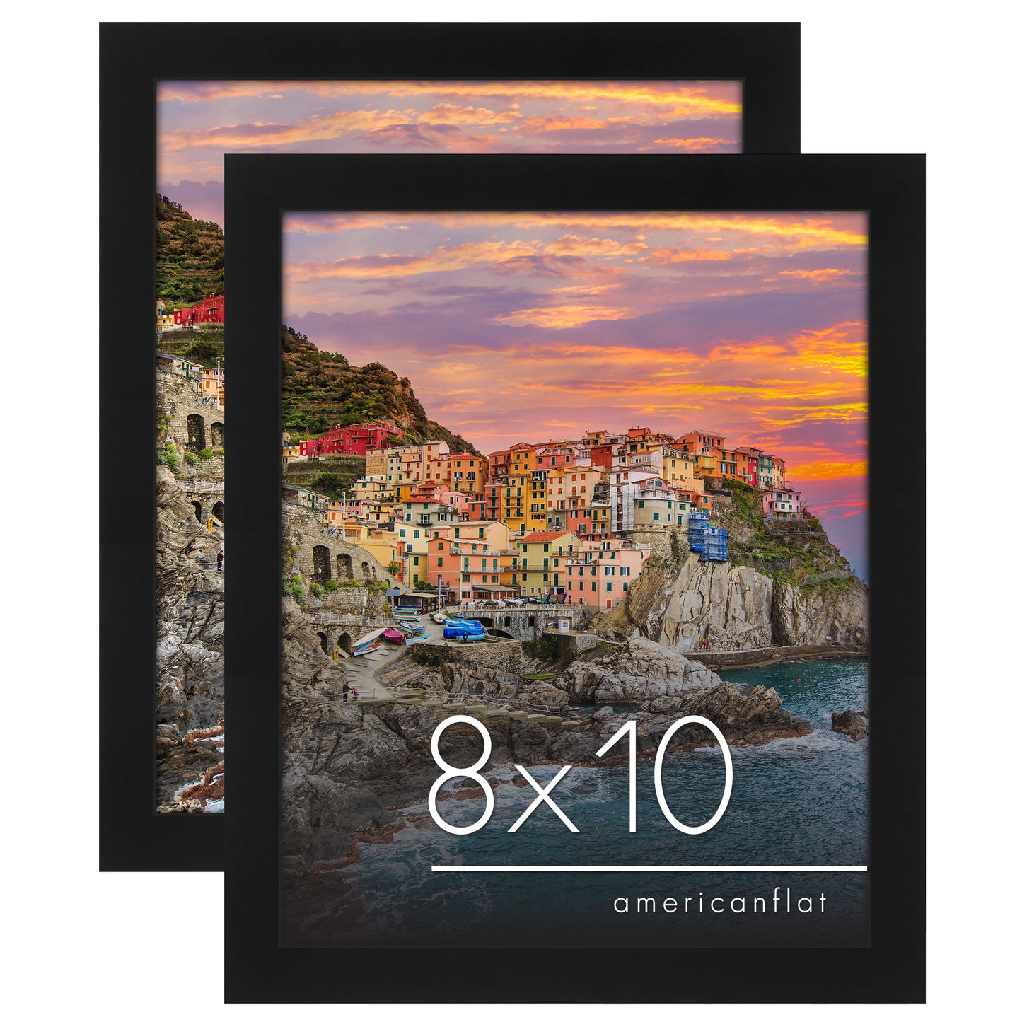 2 Pack - Engineered Wood Picture Frame | Choose Size and Color