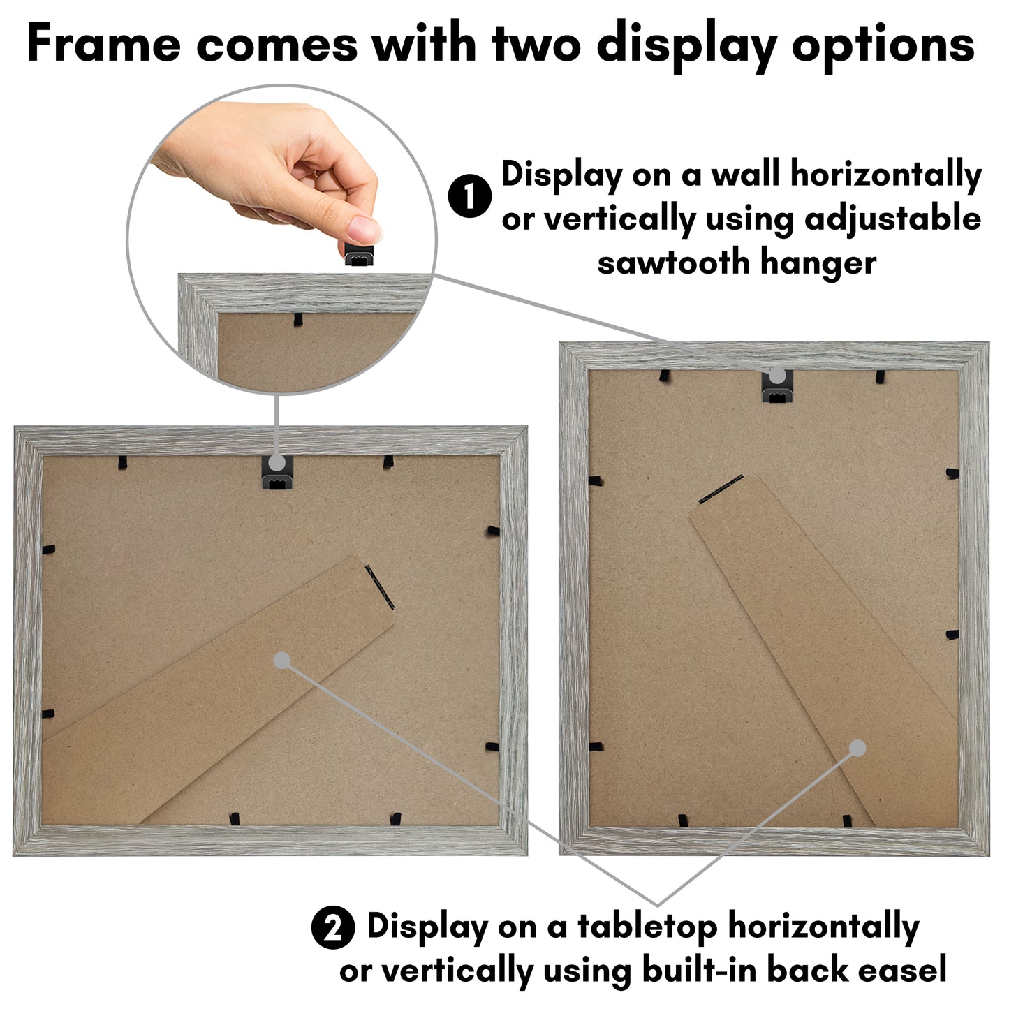 Picture Frame With Oval Mat - Engineered Wood Photo Frame with Shatter-Resistant Glass Cover