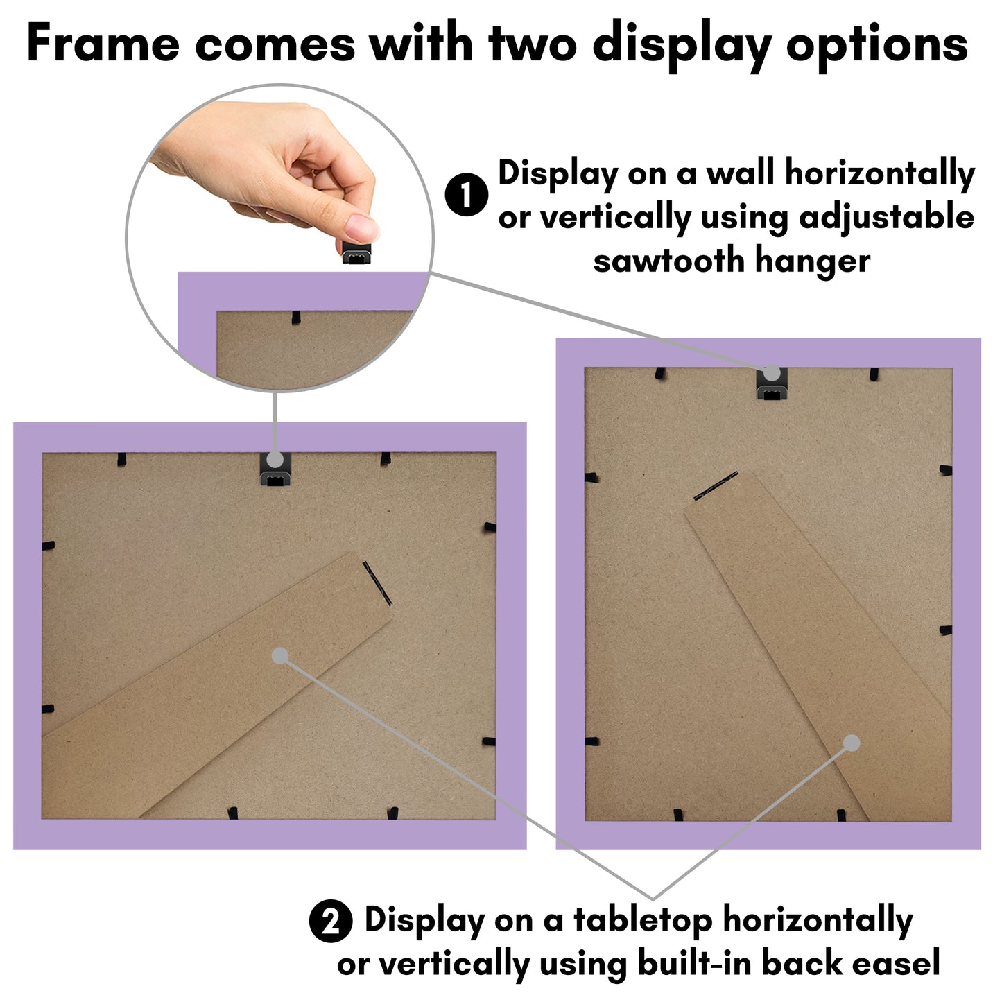 Picture Frame With Wavy Mat - Engineered Wood Photo Frame with Shatter-Resistant Glass Cover