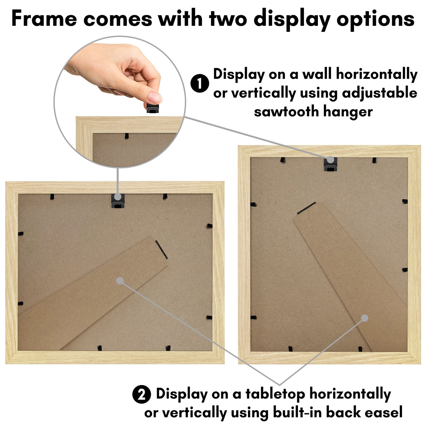 Picture Frame With Oval Mat - Engineered Wood Photo Frame with Shatter-Resistant Glass Cover