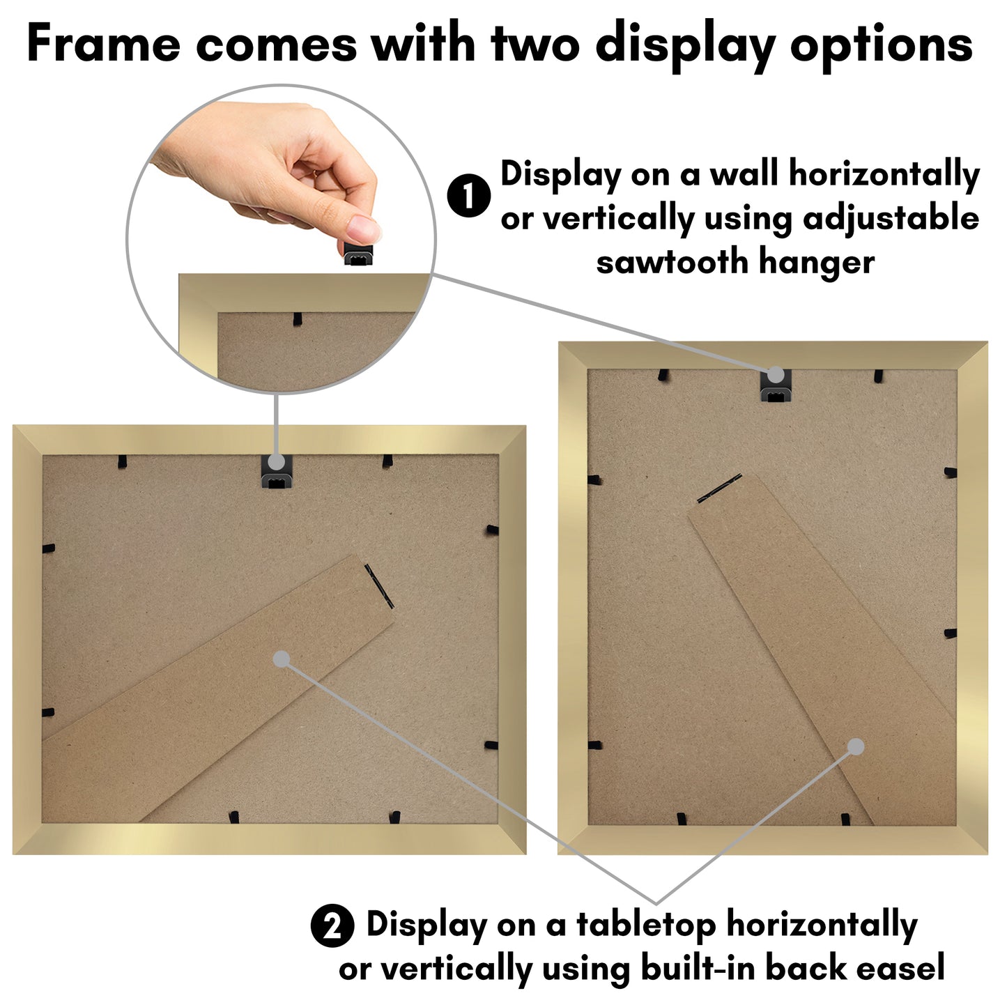 Picture Frame With Oval Mat - Engineered Wood Photo Frame with Shatter-Resistant Glass Cover