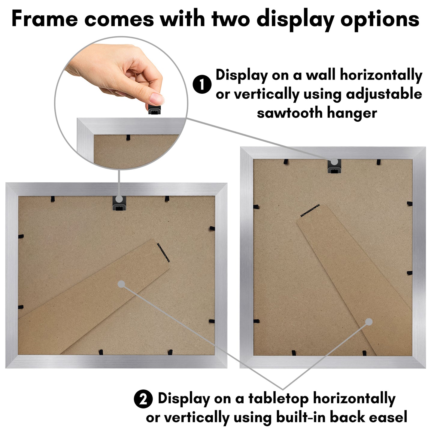 Picture Frame With Oval Mat - Engineered Wood Photo Frame with Shatter-Resistant Glass Cover