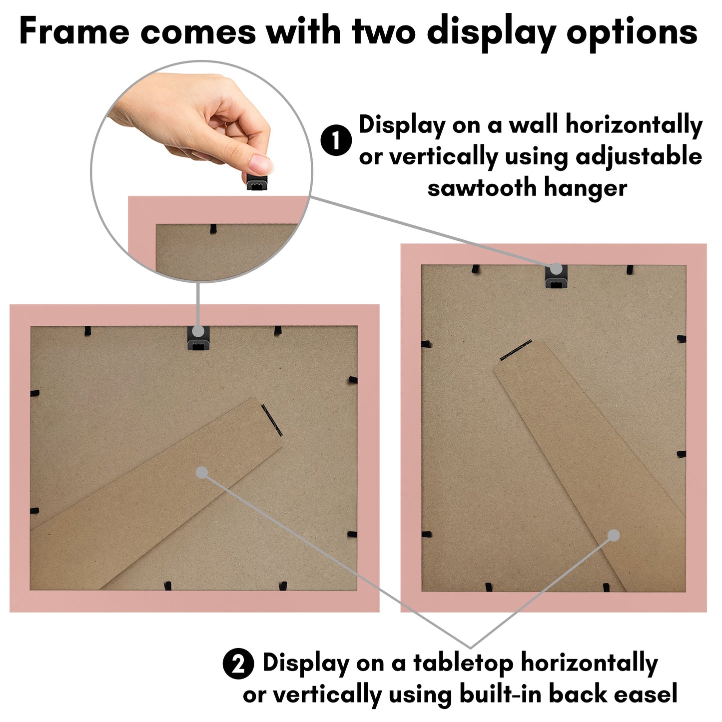 Picture Frame With Wavy Mat - Engineered Wood Photo Frame with Shatter-Resistant Glass Cover