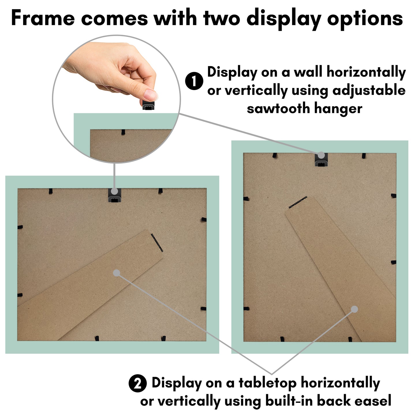 Picture Frame With Wavy Mat - Engineered Wood Photo Frame with Shatter-Resistant Glass Cover