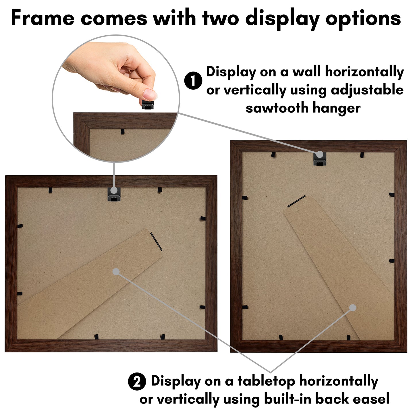 Picture Frame With Oval Mat - Engineered Wood Photo Frame with Shatter-Resistant Glass Cover