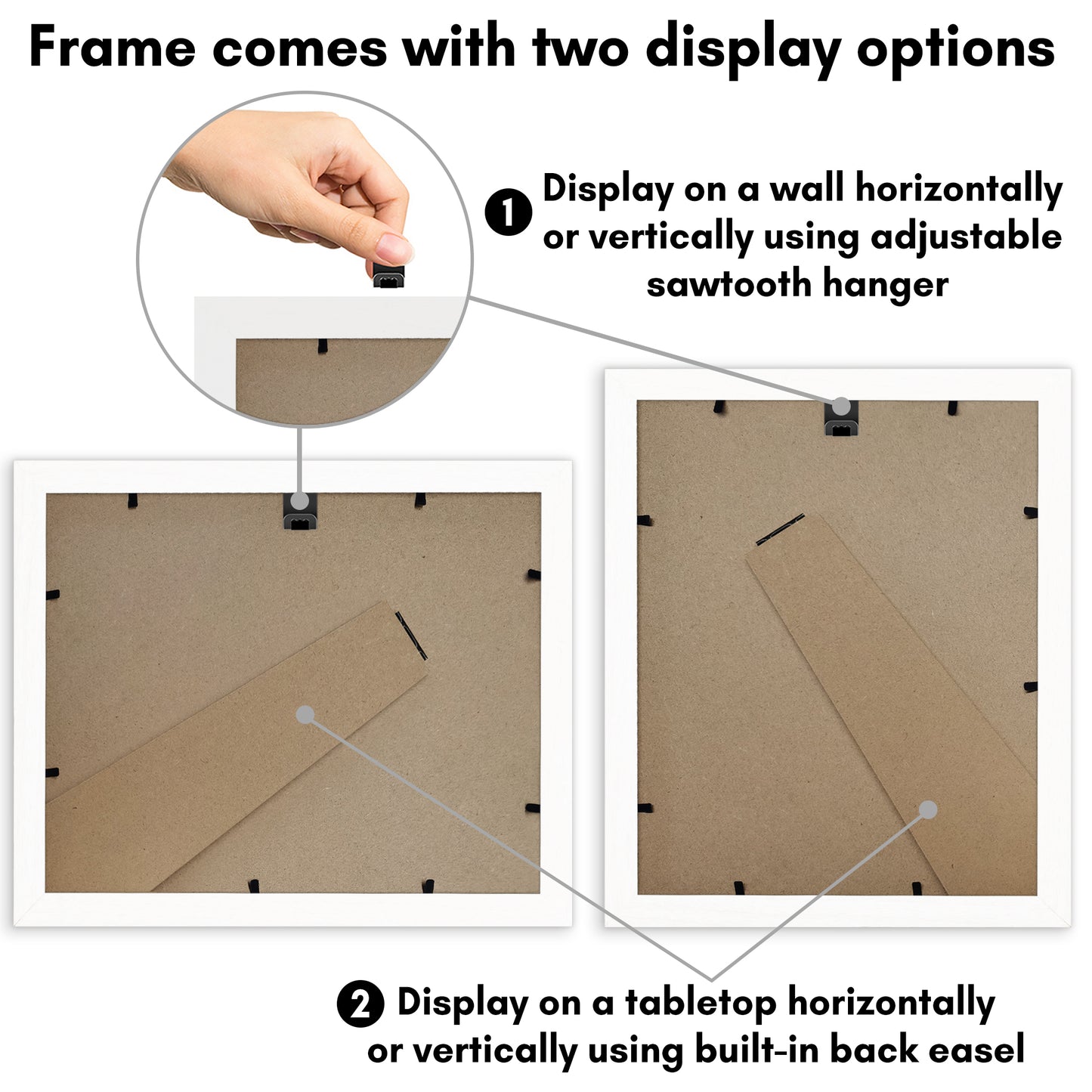 Picture Frame With Oval Mat - Engineered Wood Photo Frame with Shatter-Resistant Glass Cover