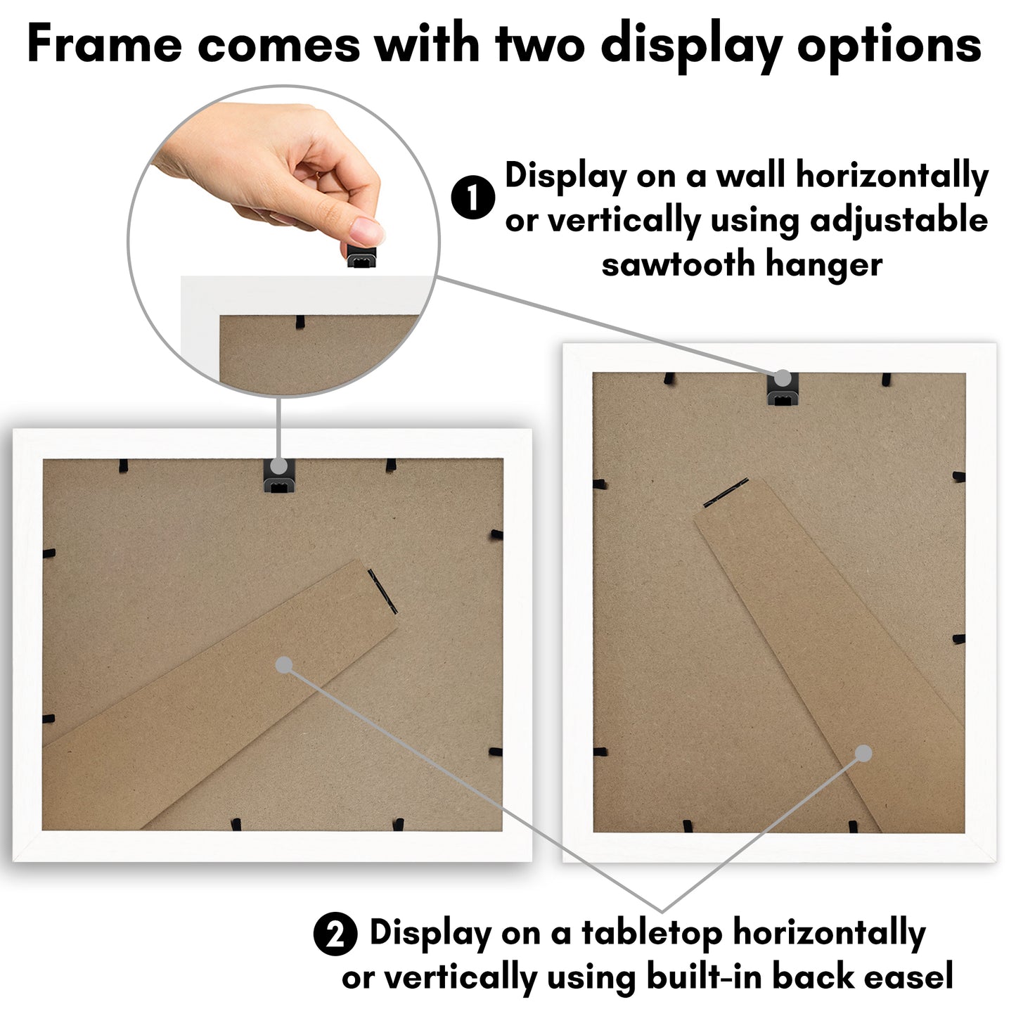 Picture Frame With Wavy Mat - Engineered Wood Photo Frame with Shatter-Resistant Glass Cover