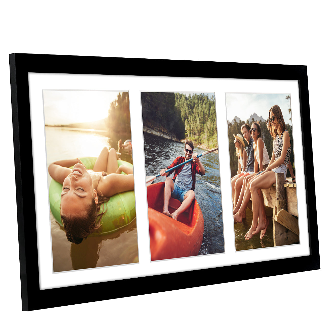 Triple Collage Picture Frame for 5x7 | Choose Size and Color