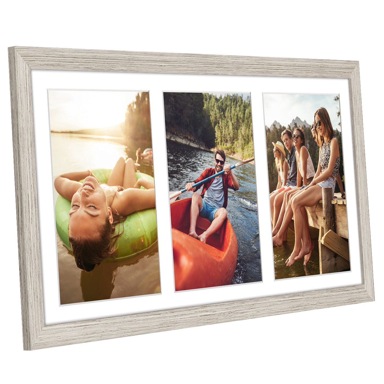 Triple Collage Picture Frame for 5x7 | Choose Size and Color