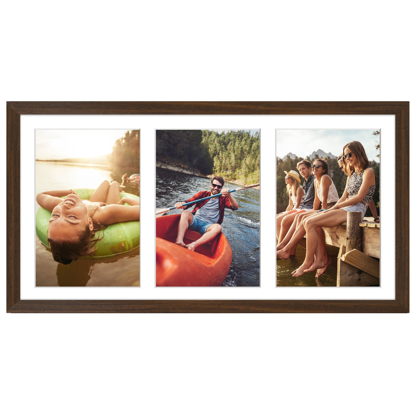 Triple Collage Picture Frame for 5x7 | Choose Size and Color