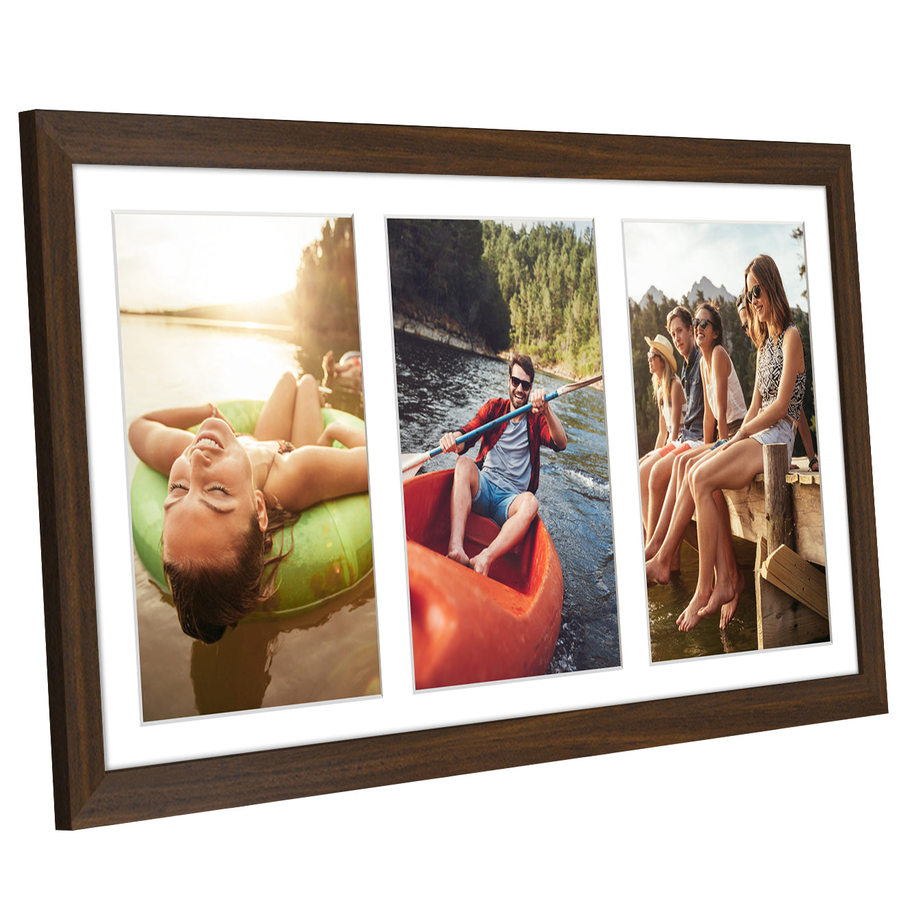 Triple Collage Picture Frame for 5x7 | Choose Size and Color