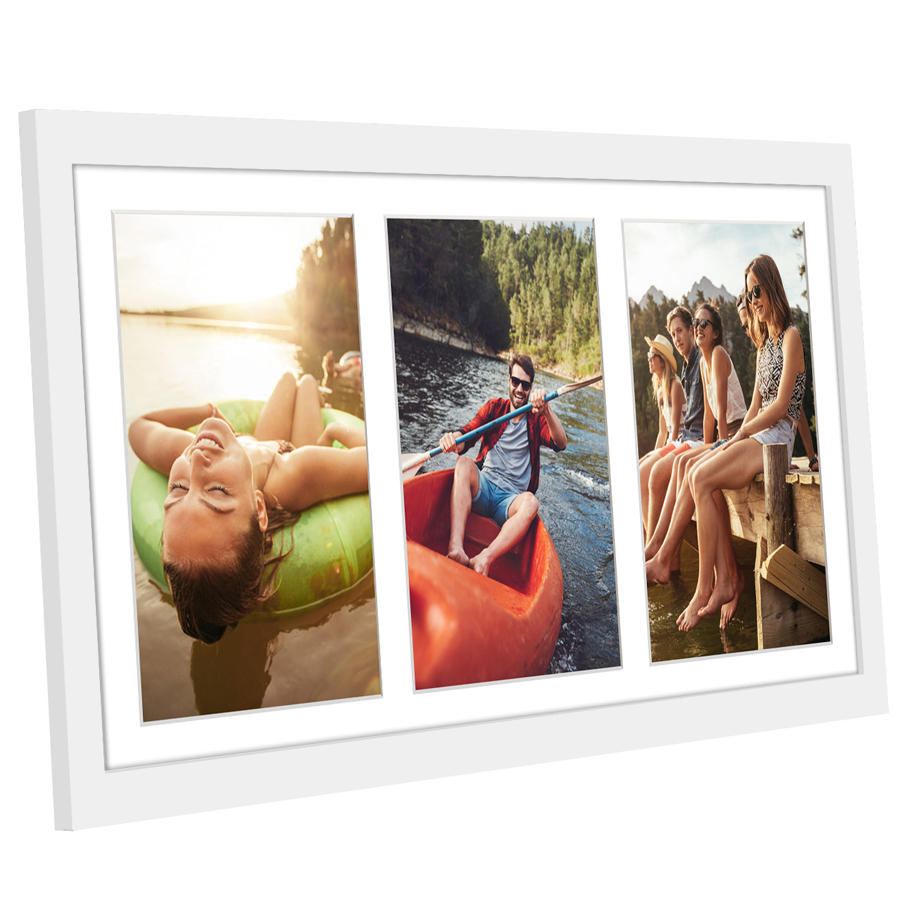 Triple Collage Picture Frame for 5x7 | Choose Size and Color