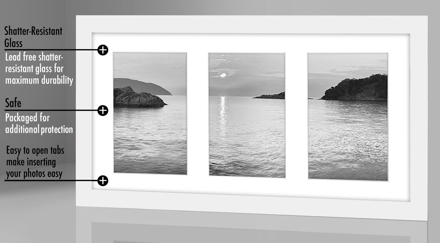Collage Picture Frame for Three 4x6 Photos | Signature Collection
