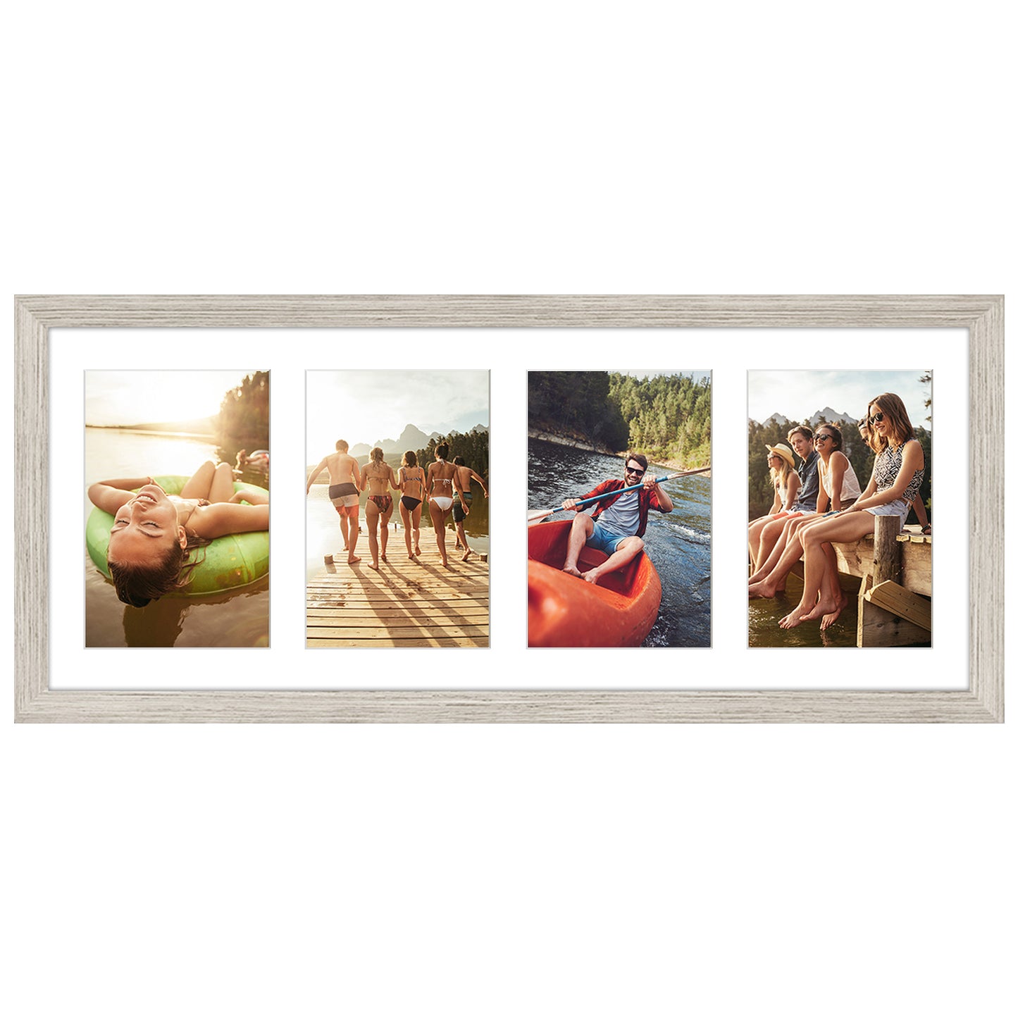 4-Photo Collage Picture Frame for 4x6 or 4x4 | Choose Size and Color