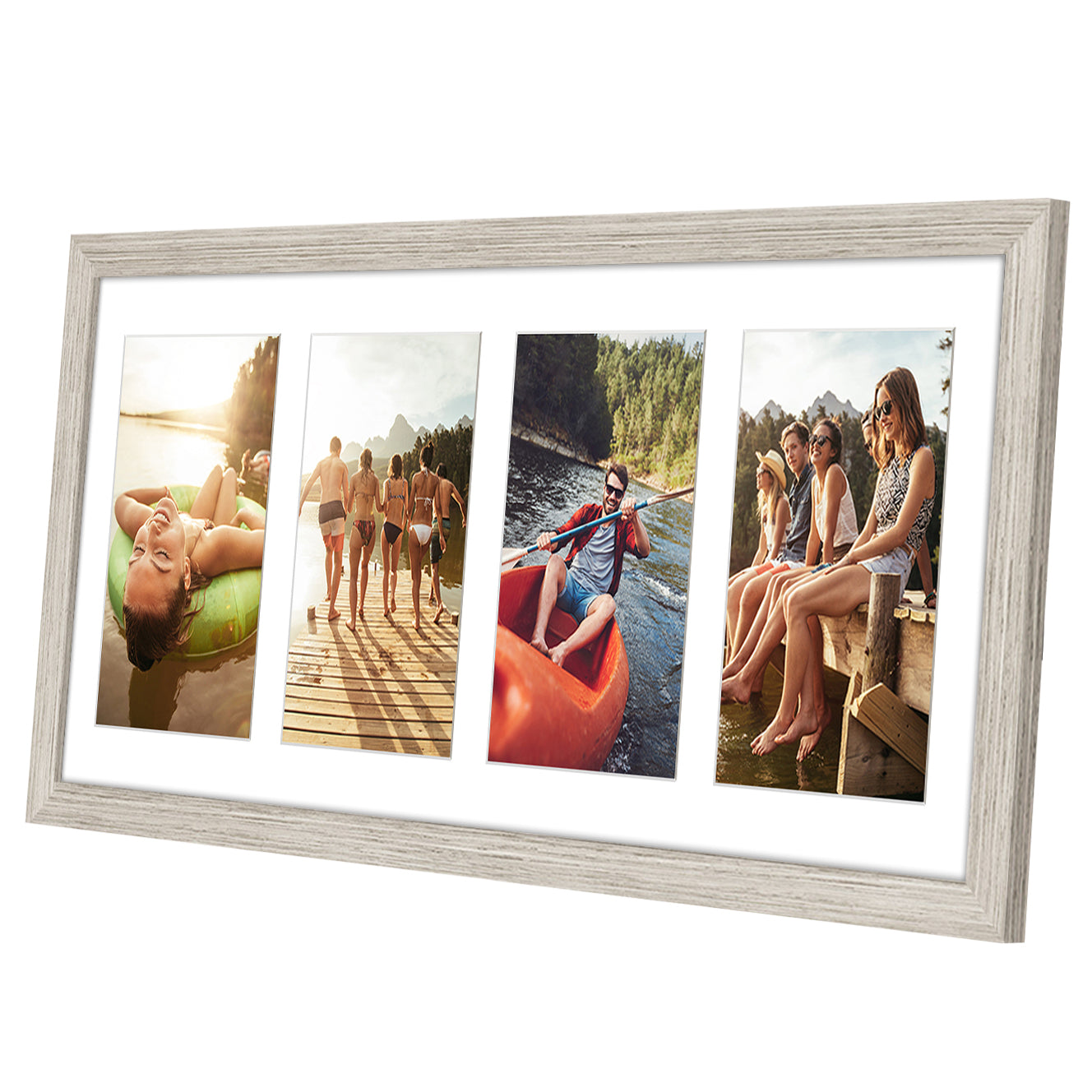 4-Photo Collage Picture Frame for 4x6 or 4x4 | Choose Size and Color