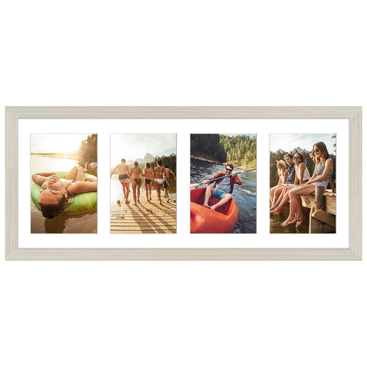 4-Photo Collage Picture Frame for 4x6 or 4x4 | Choose Size and Color