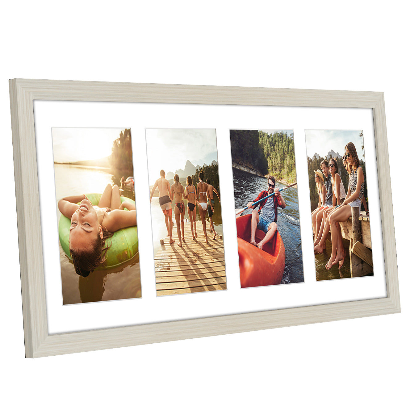 4-Photo Collage Picture Frame for 4x6 or 4x4 | Choose Size and Color