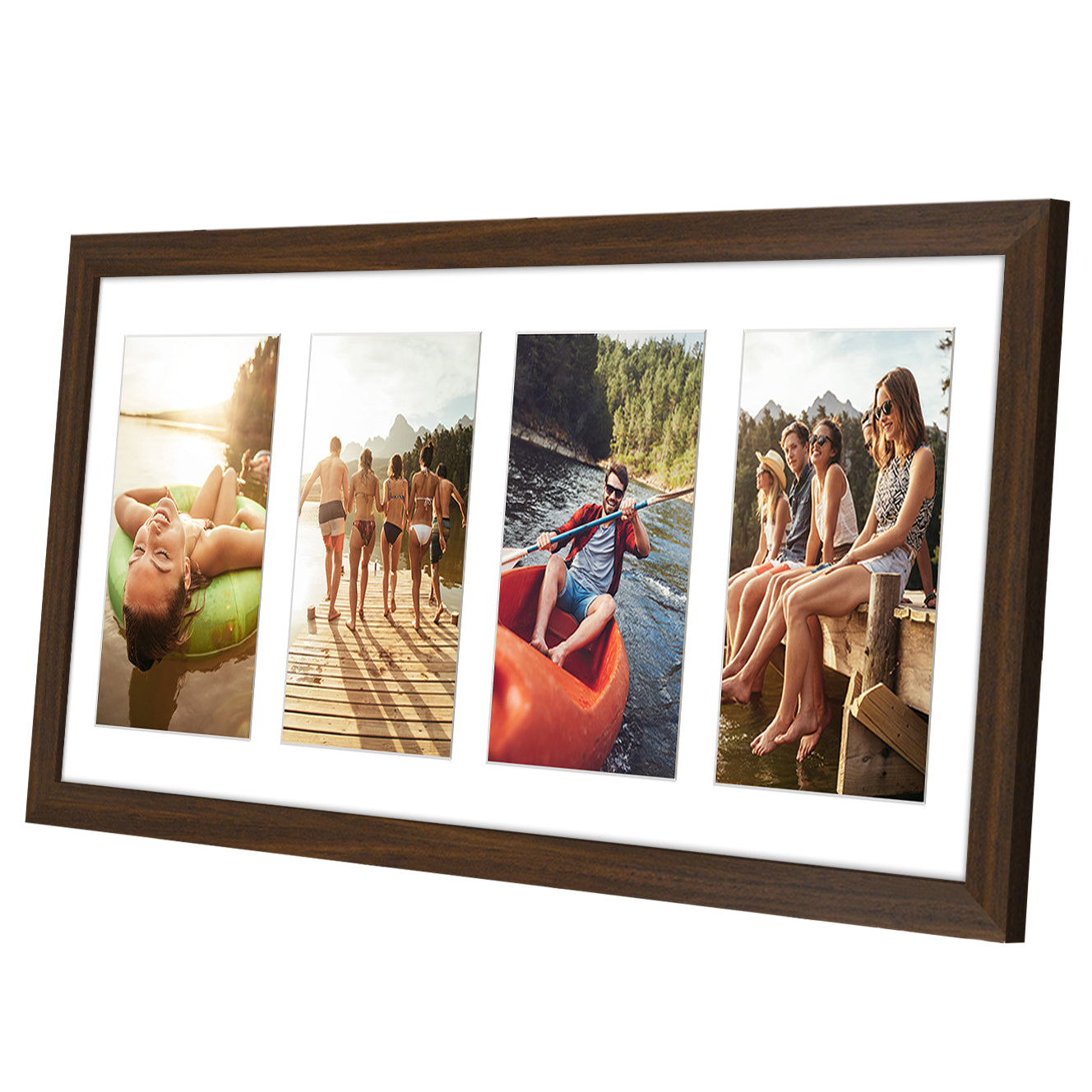 4-Photo Collage Picture Frame for 4x6 or 4x4 | Choose Size and Color