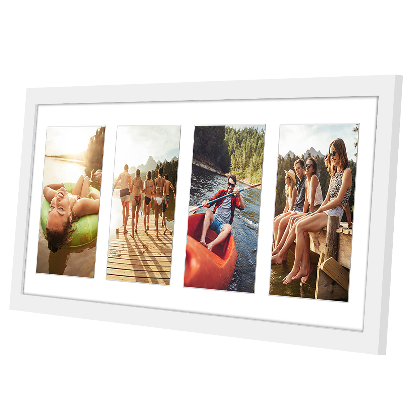 4-Photo Collage Picture Frame for 4x6 or 4x4 | Choose Size and Color