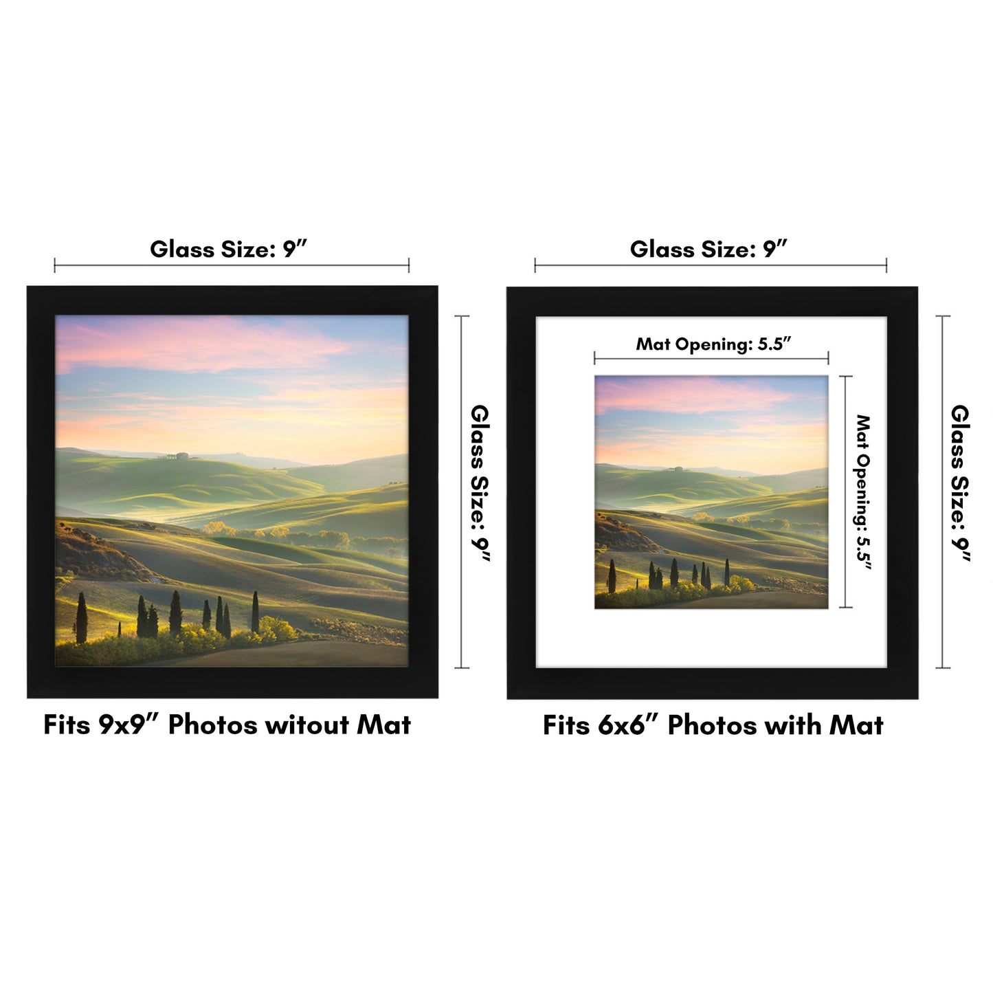 Picture Frame with Mat | Engineered Wood Photo Frame