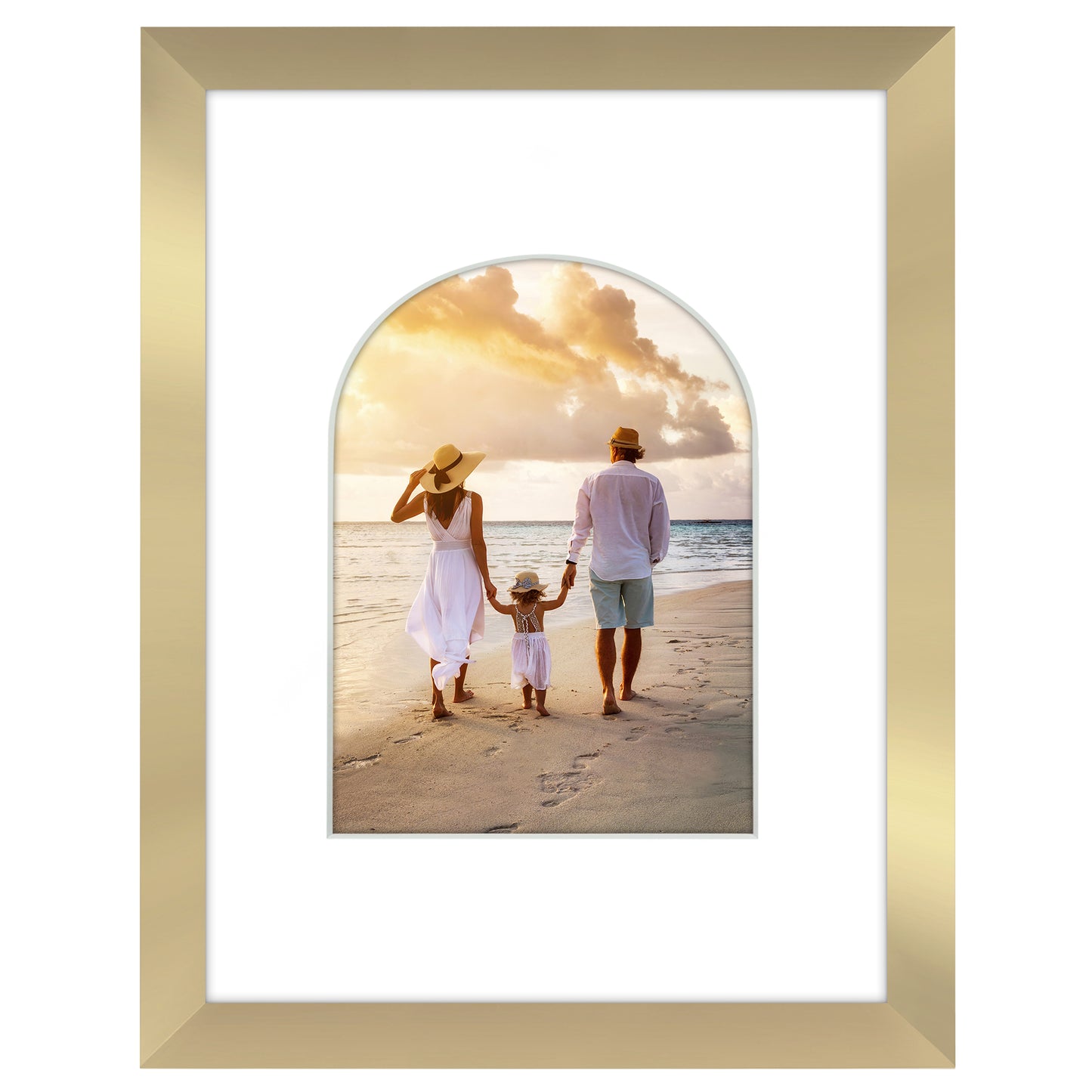 Picture Frame With Arch Mat - Engineered Wood Photo Frame with Shatter-Resistant Glass Cover