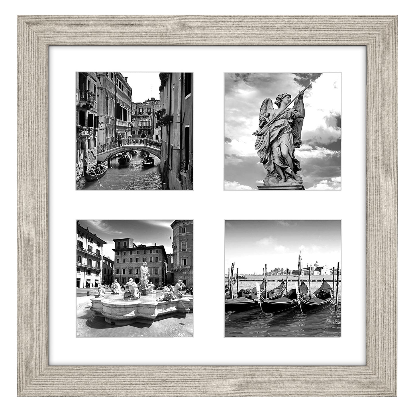 4-Photo Collage Picture Frame for 4x6 or 4x4 | Choose Size and Color