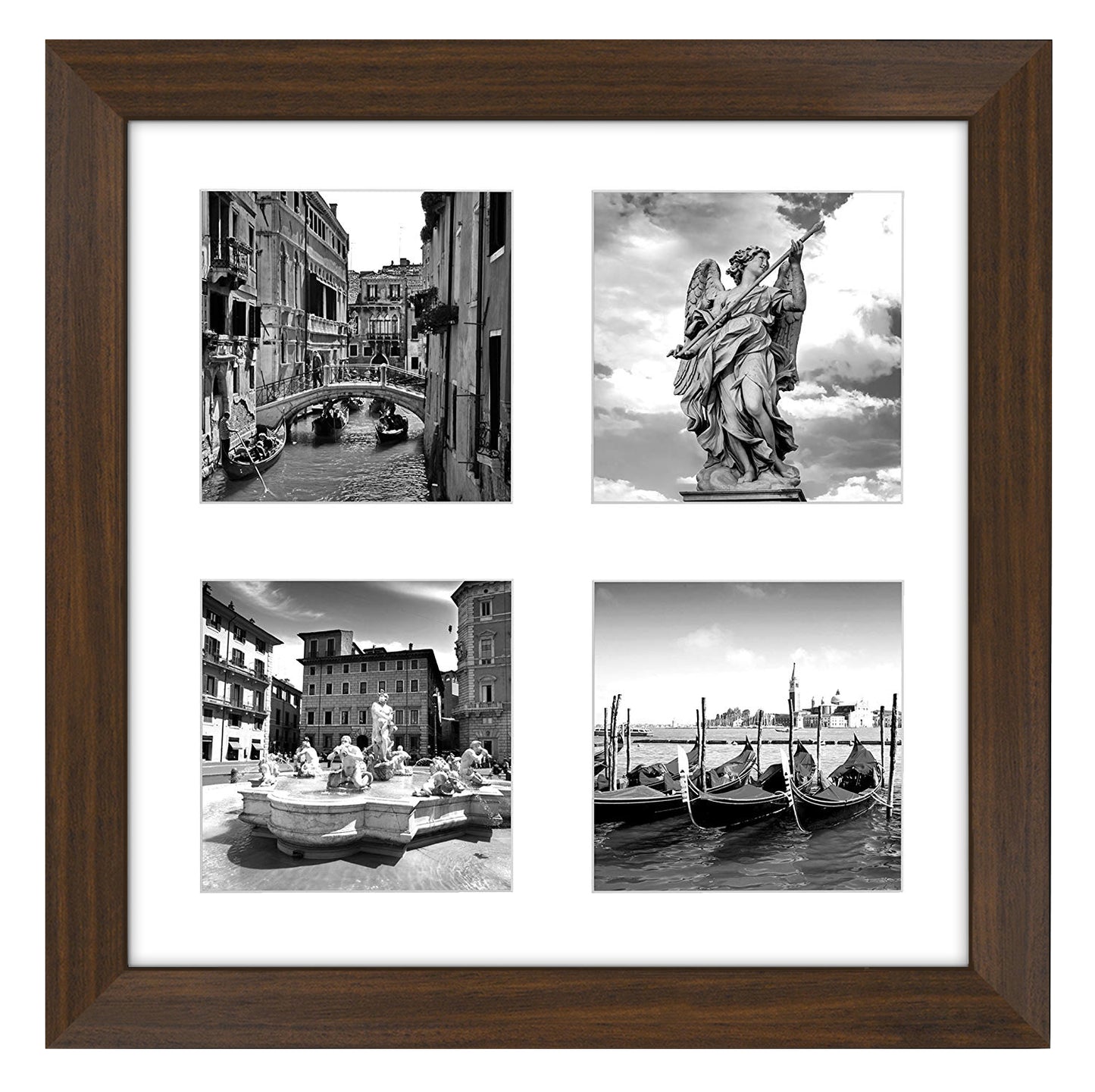 4-Photo Collage Picture Frame for 4x6 or 4x4 | Choose Size and Color