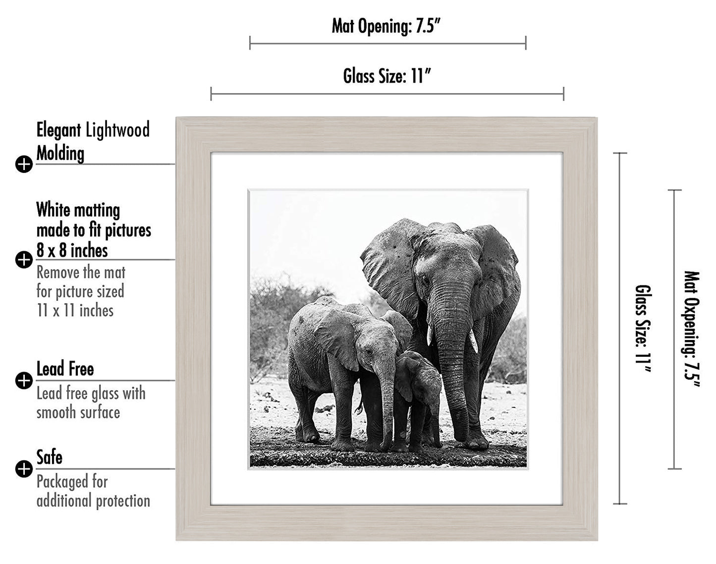 Picture Frame with Mat | Engineered Wood Photo Frame