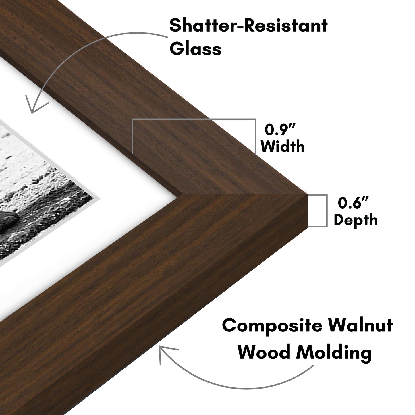 Picture Frame with Mat | Engineered Wood Photo Frame