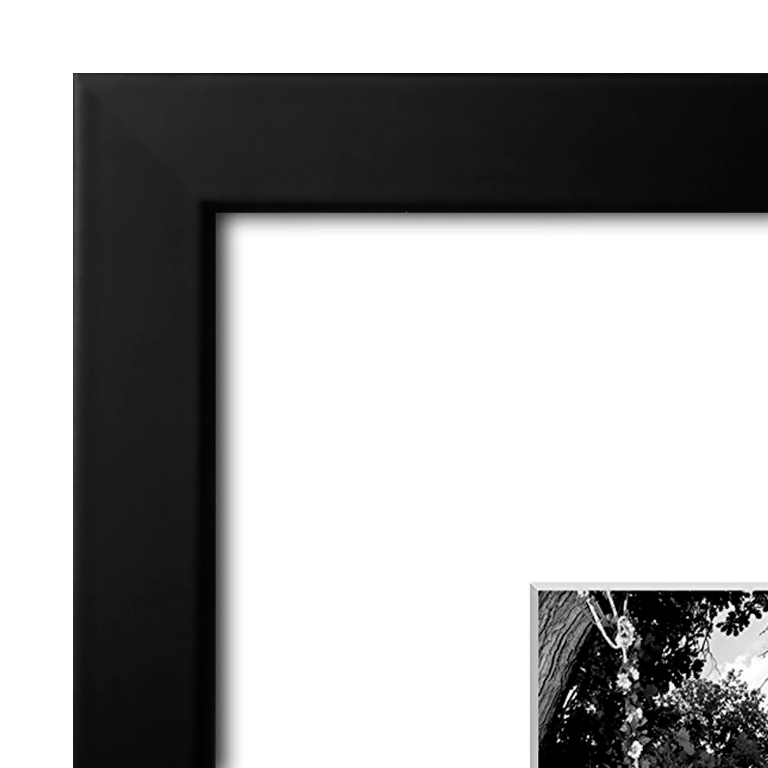 americanflat 11x14 picture frame in gold - use as 5x7 frame with mat or  11x14 frame without mat - engineered wood with shatte