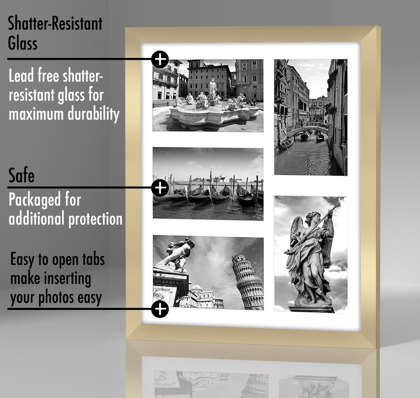 Collage Picture Frame for Five 4x6 Photos | Signature Collection