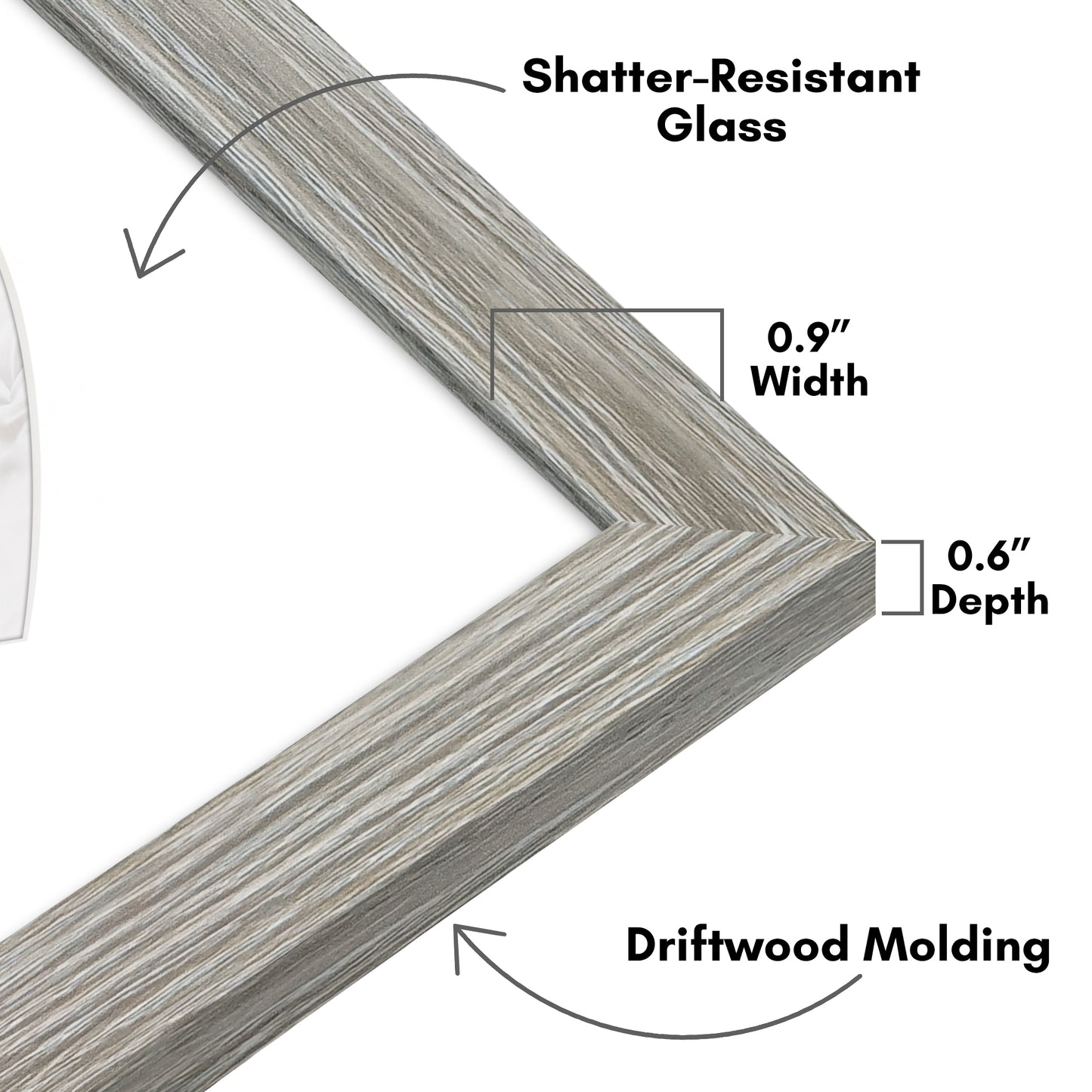 Picture Frame With Heart Shaped Mat -  Engineered Wood Photo Frame with Shatter-Resistant Glass Cover