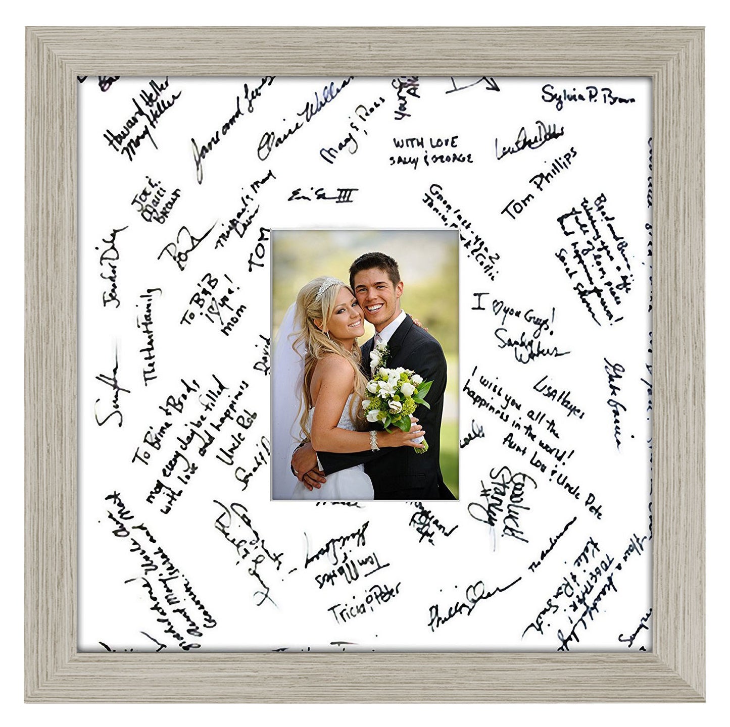 Wedding Signature Memories - Composite Wood Shatter-Resistant Glass Cover For Vertical Formats - Picture Frame