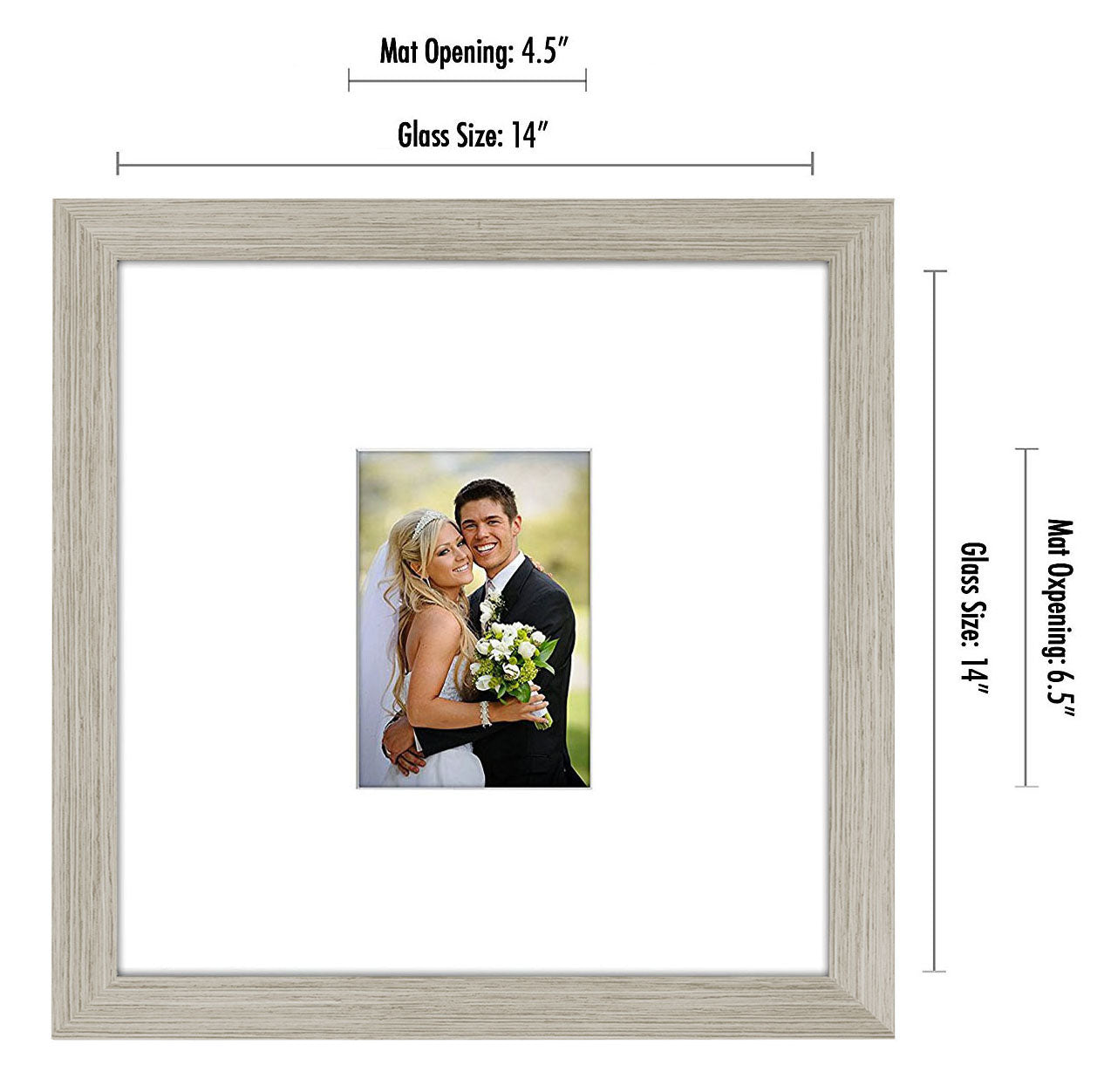 Wedding Signature Memories - Composite Wood Shatter-Resistant Glass Cover For Vertical Formats - Picture Frame