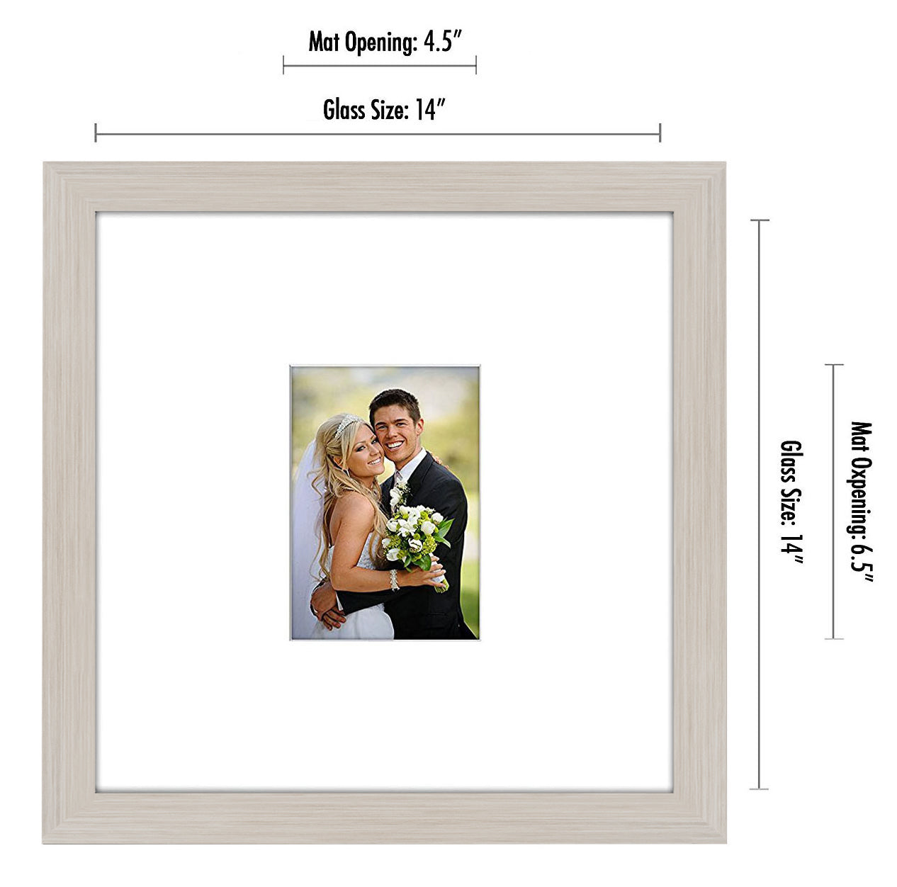 Wedding Signature Memories - Composite Wood Shatter-Resistant Glass Cover For Vertical Formats - Picture Frame