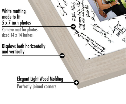 Wedding Signature Memories - Composite Wood Shatter-Resistant Glass Cover For Vertical Formats - Picture Frame