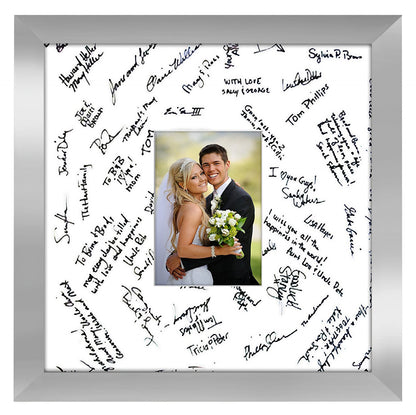 Wedding Signature Memories - Composite Wood Shatter-Resistant Glass Cover For Vertical Formats - Picture Frame