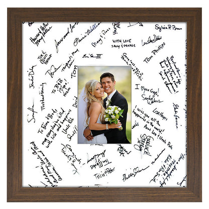 Wedding Signature Memories - Composite Wood Shatter-Resistant Glass Cover For Vertical Formats - Picture Frame