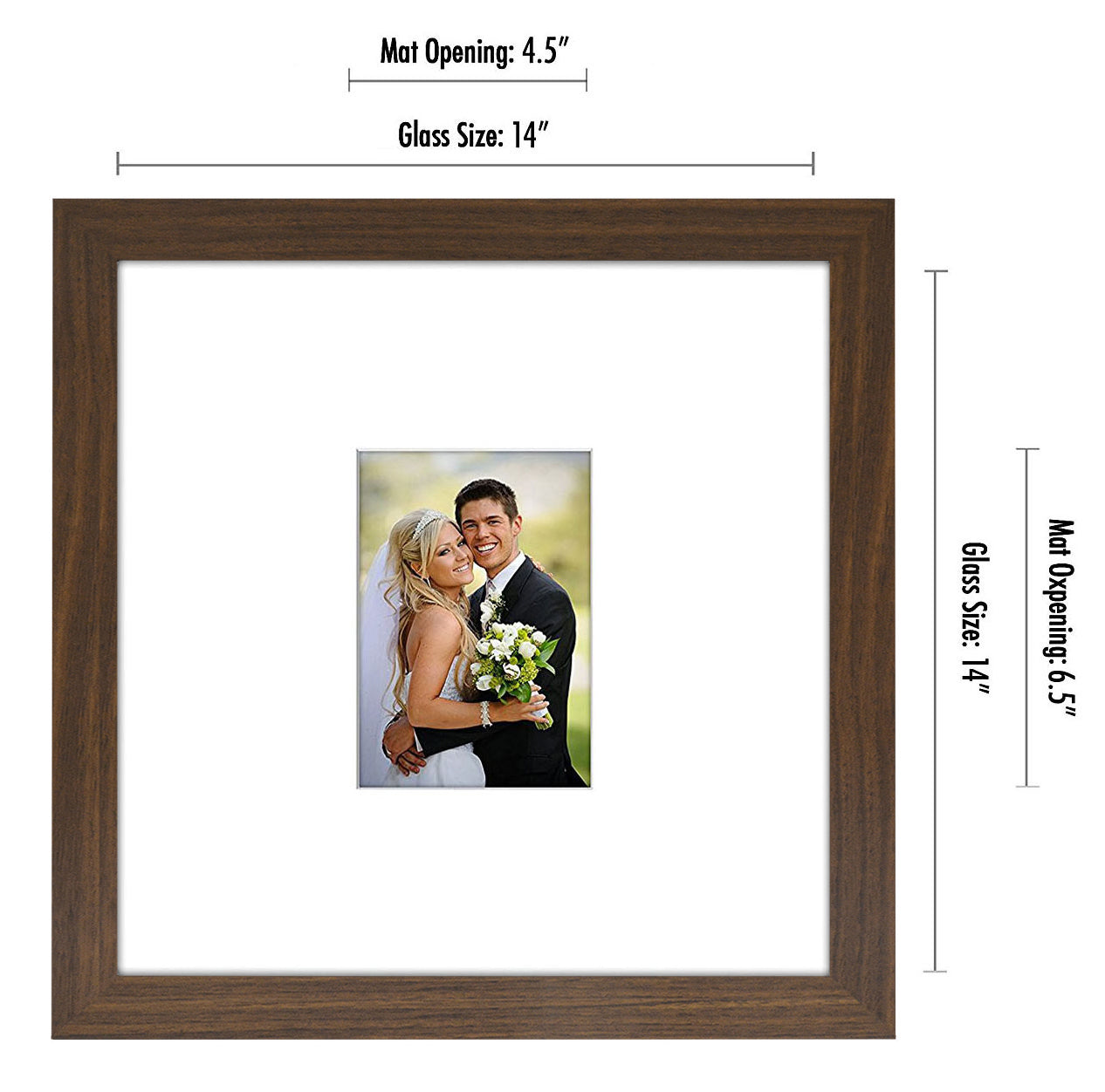 Wedding Signature Memories - Composite Wood Shatter-Resistant Glass Cover For Vertical Formats - Picture Frame